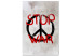 Canvas Art Print Stop War (1-piece) Vertical - symbol and red English text 142442
