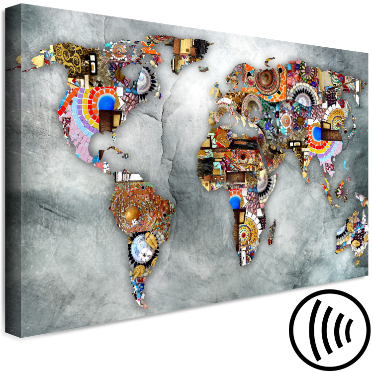 Canvas Print World Map Mosaic (1-piece) Wide - colorful abstraction 143042 additionalImage 6