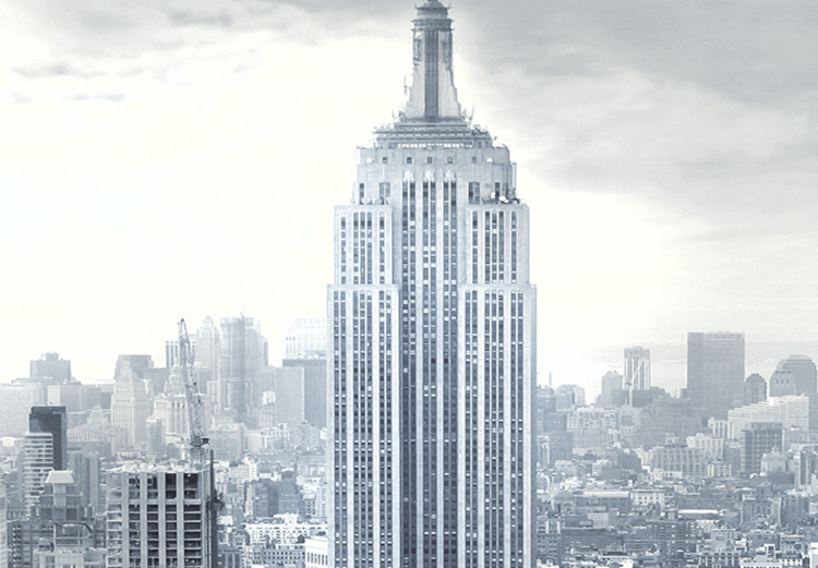 Canvas Print Silver New York (1-piece) Wide - architecture of a big city 143142 additionalImage 4