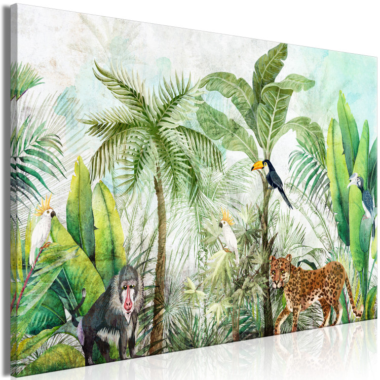Canvas Wilderness - Tall Palm Trees and Animals in a Tropical Jungle 146442 additionalImage 2