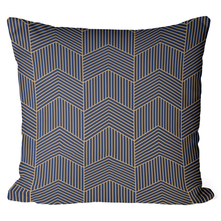 Decorative Microfiber Pillow Geometric herringbone - a minimalist pattern in art deco style cushions 146842
