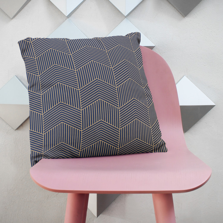Decorative Microfiber Pillow Geometric herringbone - a minimalist pattern in art deco style cushions 146842 additionalImage 2