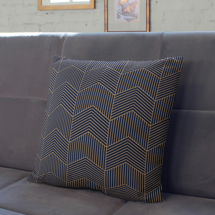 Decorative Microfiber Pillow Geometric herringbone - a minimalist pattern in art deco style cushions 146842 additionalImage 3