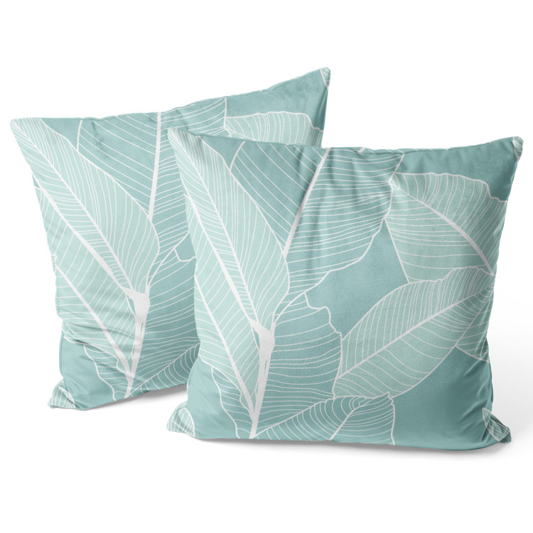 Decorative Velor Pillow Ficus refreshment - a botanical glamour composition with white pattern 147042 additionalImage 3