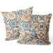 Decorative Velor Pillow Oriental hexagons - a motif inspired by patchwork ceramics 147142 additionalThumb 3