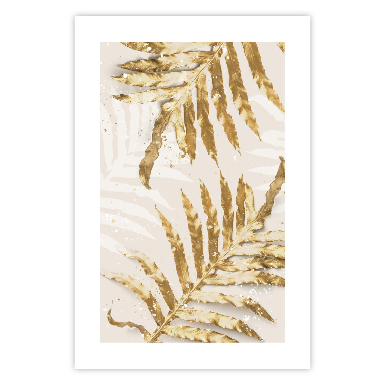 Poster Golden Elegant Leaves - Plants With a Festive Atmosphere 148042 additionalImage 13