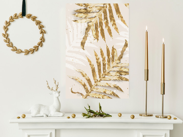 Poster Golden Elegant Leaves - Plants With a Festive Atmosphere 148042 additionalImage 21