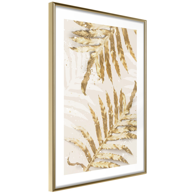 Poster Golden Elegant Leaves - Plants With a Festive Atmosphere 148042 additionalImage 4