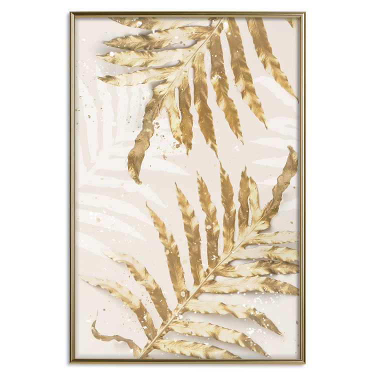 Poster Golden Elegant Leaves - Plants With a Festive Atmosphere 148042 additionalImage 18