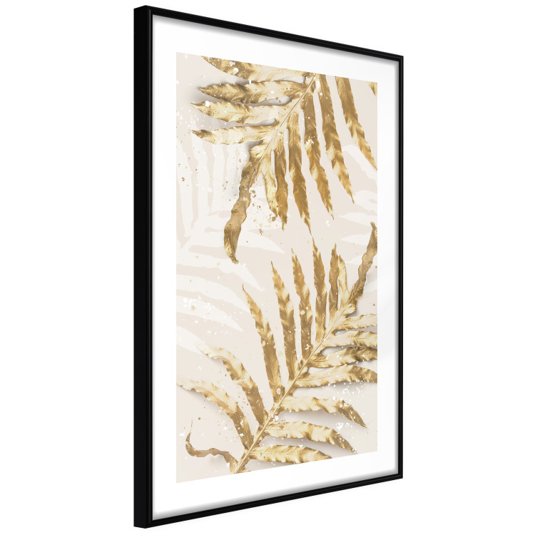 Poster Golden Elegant Leaves - Plants With a Festive Atmosphere 148042 additionalImage 2