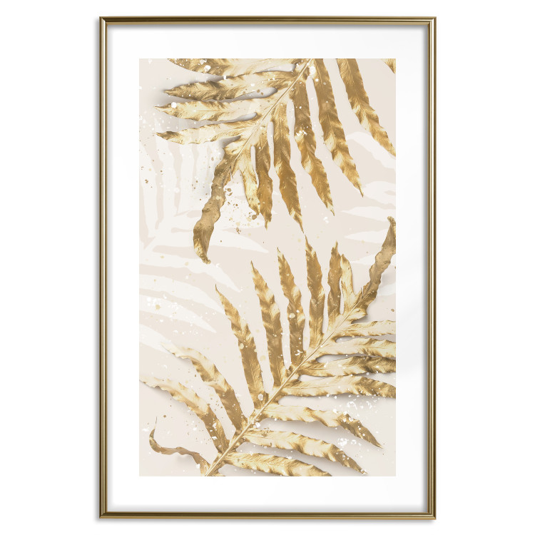 Poster Golden Elegant Leaves - Plants With a Festive Atmosphere 148042 additionalImage 14