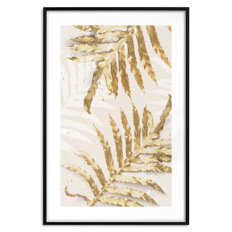 Poster Golden Elegant Leaves - Plants With a Festive Atmosphere 148042 additionalImage 23