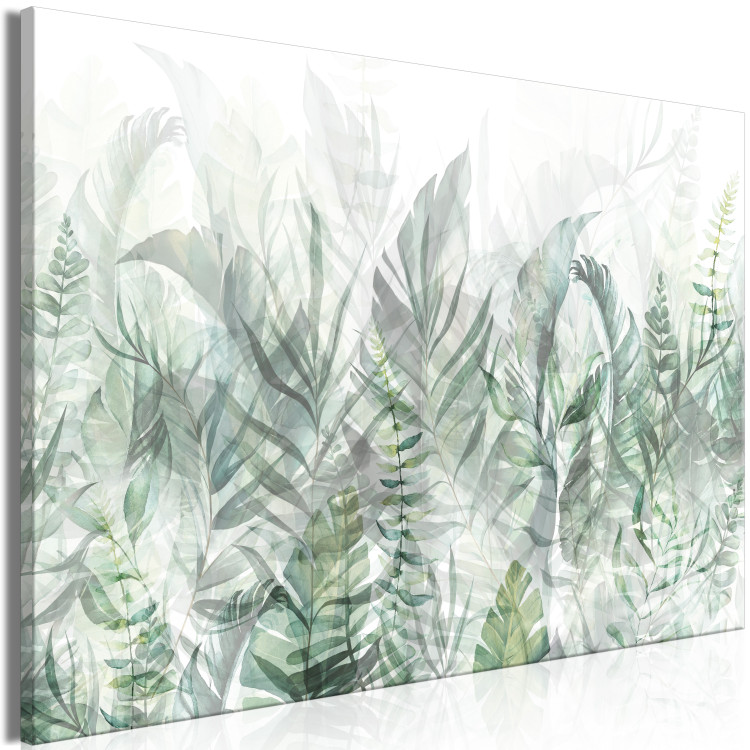 Canvas Wild Meadow (1-piece) - delicately outlined leaves on a light background 148842 additionalImage 2