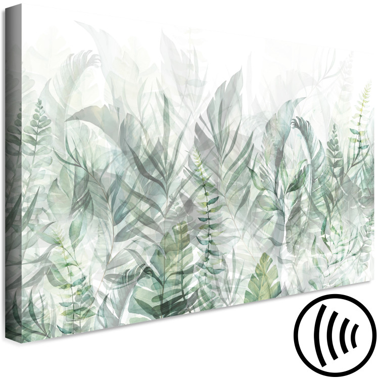 Canvas Wild Meadow (1-piece) - delicately outlined leaves on a light background 148842 additionalImage 6