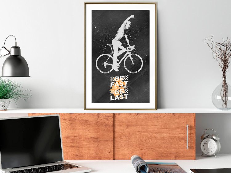 Wall Poster Triumphant Cyclist - Boy on a Bicycle and a Motivational Slogan 148942 additionalImage 15
