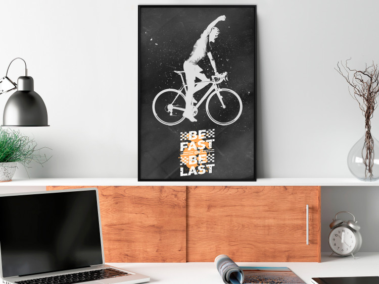 Wall Poster Triumphant Cyclist - Boy on a Bicycle and a Motivational Slogan 148942 additionalImage 8