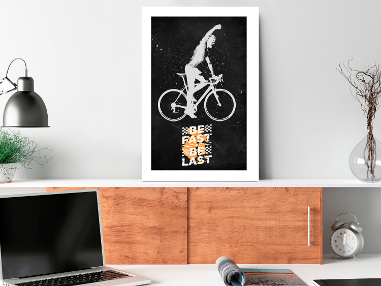 Wall Poster Triumphant Cyclist - Boy on a Bicycle and a Motivational Slogan 148942 additionalImage 16