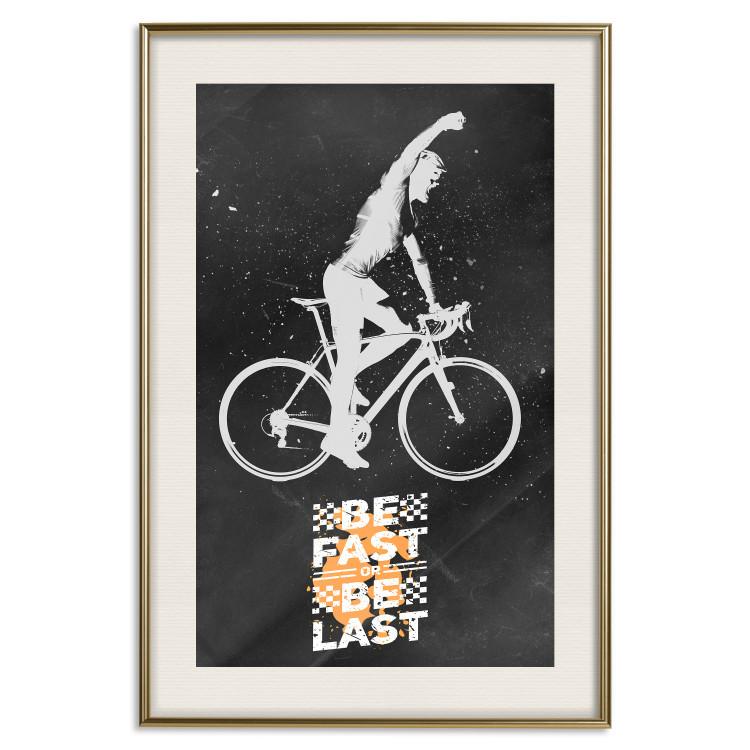 Wall Poster Triumphant Cyclist - Boy on a Bicycle and a Motivational Slogan 148942 additionalImage 25