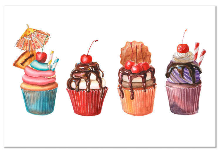 Canvas Sweets (1-piece) - still life painted with colorful watercolors 149642