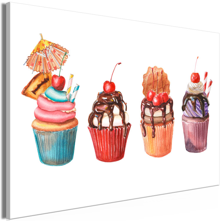Canvas Sweets (1-piece) - still life painted with colorful watercolors 149642 additionalImage 2
