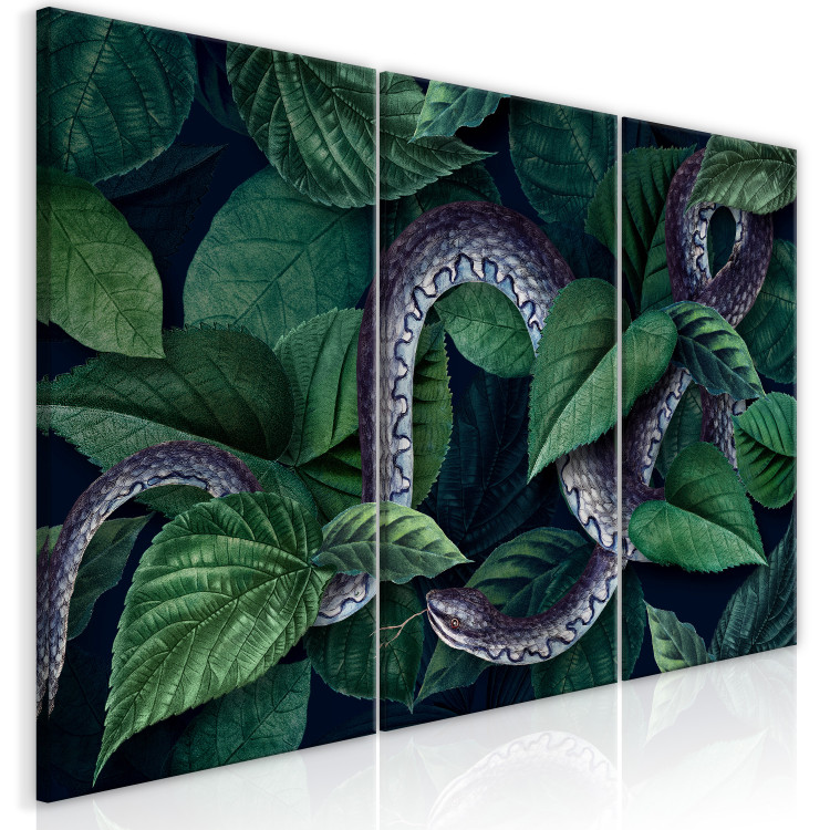 Canvas Snake in the Leaves - Wild Fauna and Flora of the Dark Jungle 149842 additionalImage 2