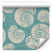 Modern Wallpaper Underwater World - Pattern of Bright Shells on a Turquoise Background 150042 additionalThumb 6