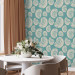 Modern Wallpaper Underwater World - Pattern of Bright Shells on a Turquoise Background 150042 additionalThumb 9