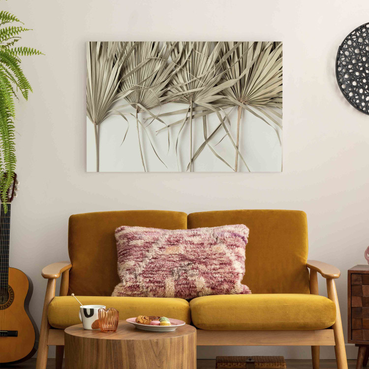Large canvas print Boho palm - composition with dried palm leaves on a light background [Large Format] 151242 additionalImage 4