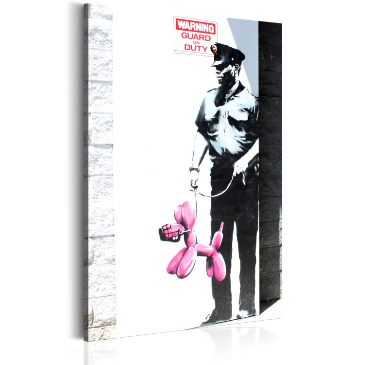 Canvas Print Police Guard Pink Balloon Dog by Banksy 67942 additionalImage 2