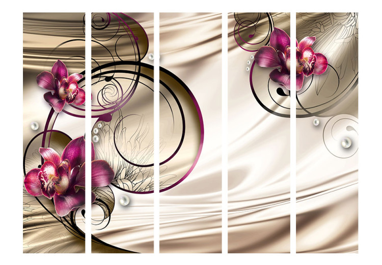 Room Divider Screen Sweet Sensations II - orchid flowers against abstract ornaments 95242 additionalImage 3