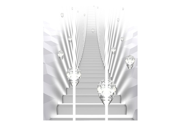 Room Divider Screen Mneme - white space with abstract architecture and diamonds 95342 additionalImage 3