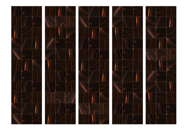 Room Divider Screen Secret of Magma II - brown texture of geometric figures in glow 95442 additionalImage 3