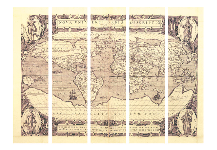 Room Separator Nova Universi Orbis Descriptio - world map in Latin in retro style 95642 additionalImage 3