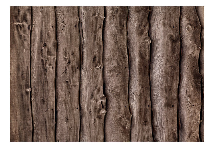Photo Wallpaper Wooden melody - background with texture of vertical planks of raw wood 96142 additionalImage 1