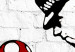 Canvas Art Print Graffiti on Brick (5-piece) - Mario and Policeman in Pop Art Style 106252 additionalThumb 4