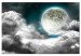 Canvas Art Print Silver Globe (1-piece) - Thick Clouds and Moonlit Sky 106752