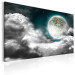 Canvas Art Print Silver Globe (1-piece) - Thick Clouds and Moonlit Sky 106752 additionalThumb 2