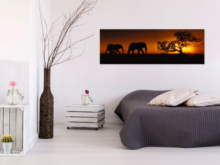 Canvas Print Elephant Family (Orange) 108152 additionalImage 3