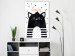 Canvas Art Print Black and white creature - abstract graphics with a smiling kitten 114252 additionalThumb 3