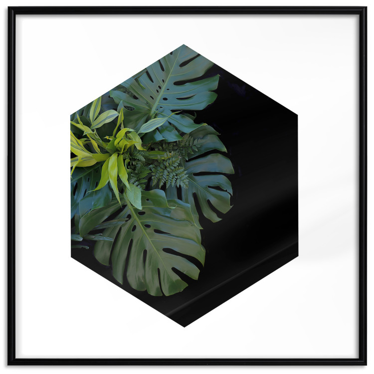 Wall Poster Plant hexagon (square) - geometric abstraction with leaves 114352 additionalImage 15