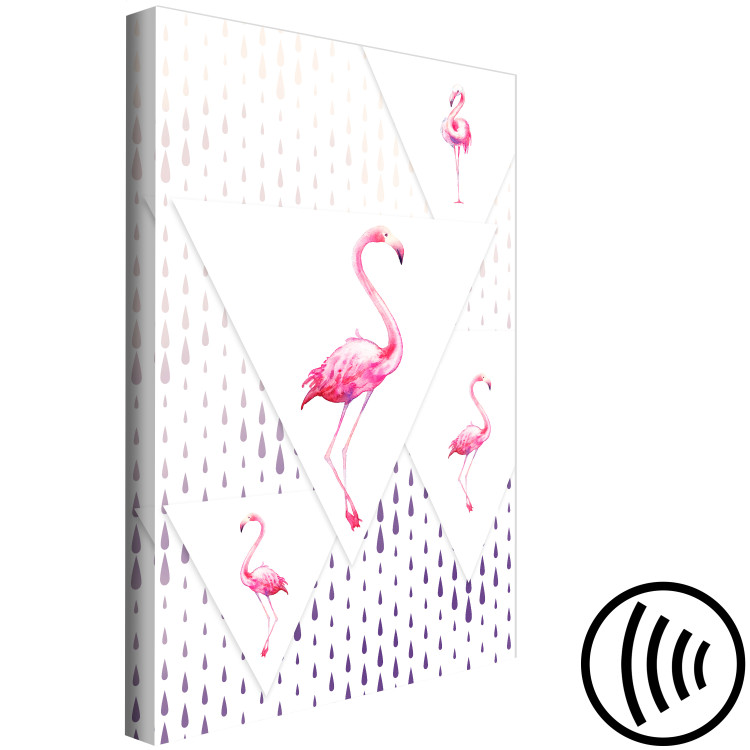 Canvas Print Proud Flamingos (1-part) - Birds in Geometric World of Triangles 115252 additionalImage 6