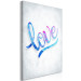 Canvas Love - the inscription love in English in blue colors on gray 118352 additionalThumb 2