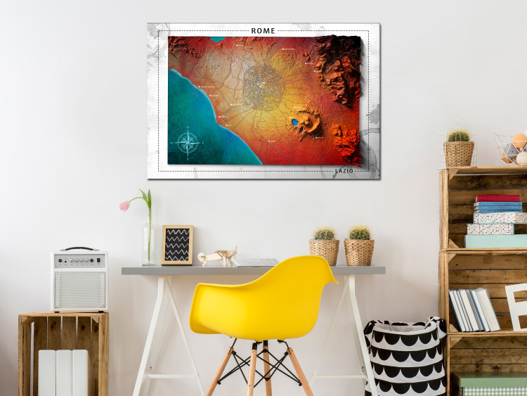 Canvas Print Hipsometric Rome - a map representing the relief of the surface 118552 additionalImage 3