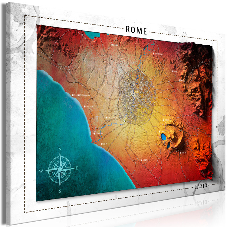 Canvas Print Hipsometric Rome - a map representing the relief of the surface 118552 additionalImage 2