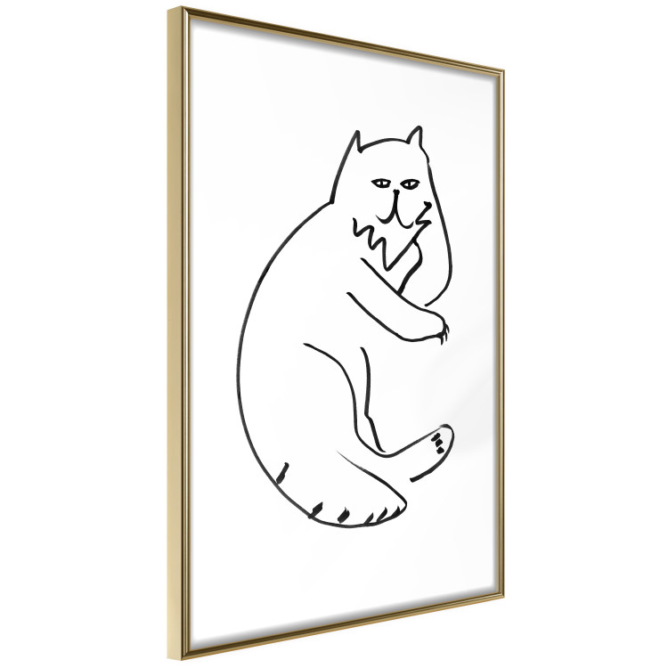 Wall Poster Cat's Relaxation - black and white simple composition with animal line art 119252 additionalImage 8