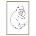 Wall Poster Cat's Relaxation - black and white simple composition with animal line art 119252 additionalThumb 16
