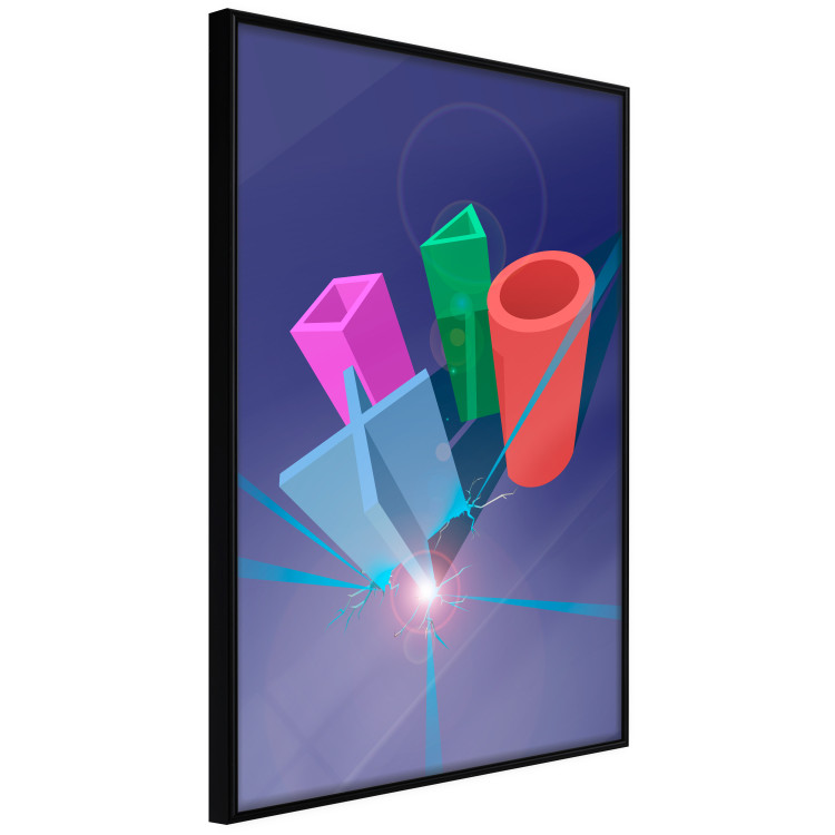 Poster Shall We Play? - colorful geometric figures from a console on a blue background 122652 additionalImage 10