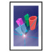 Poster Shall We Play? - colorful geometric figures from a console on a blue background 122652 additionalThumb 15