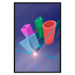 Poster Shall We Play? - colorful geometric figures from a console on a blue background 122652 additionalThumb 18