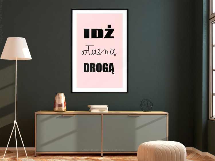 Wall Poster Go Your Own Way - white Polish text on a pastel pink background 122852 additionalImage 4